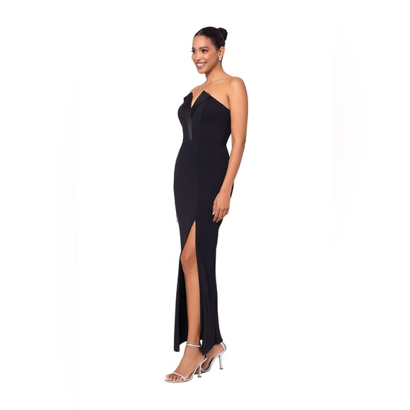 NEW Betsy and Adam Strapless Tuxedo Gown Size 14